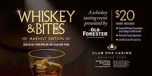 Whiskey & Bites: A Whiskey and Food Pairing Event on the Club One Patio