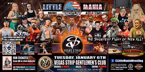 Battle Creek, MI - Little Mania Mini Wrestling @Vegas Strip G's Club