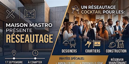 Cocktail de r\u00e9seautage - design, immobilier, construction