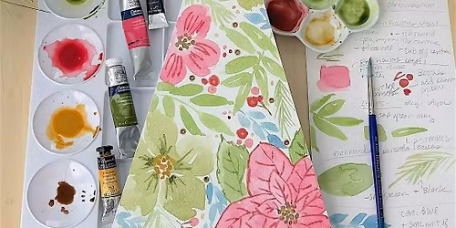 Christmas Tree Watercolor Class at The Lake House