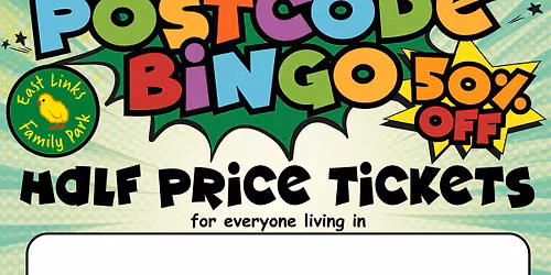 East Links Family Park Postcode Bingo