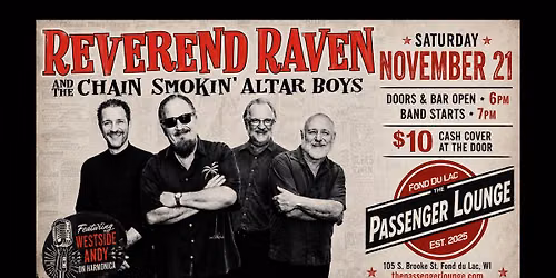 Rev Raven & the Chain Smokin' Altar Boys w\/ Westside Andy