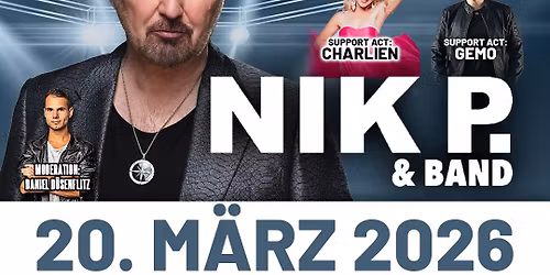 NIK P. & Band live on Stage | Steinhalle Lannach am 20.03.2026