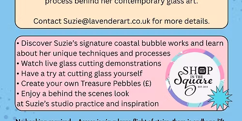 Suzie Lavender Contemporary Glass - DROP IN OPEN STUDIO Experience at Shop in the Square!