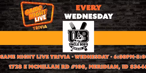 Game Night Live Trivia at Uncle Bob's Pizza 