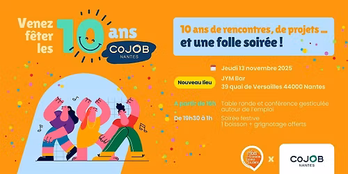 10 ans COJOB Nantes : animations ESS et soir\u00e9e festive !