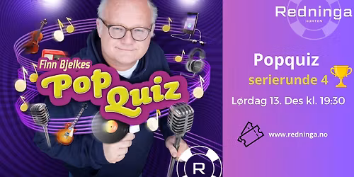 Finn Bjelkes Pop Quiz (Serierunde 4\/ 2025) live p\u00e5 Redninga Scene