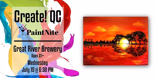 Paint Nite at Great River Brewery: Paradise City Sunset