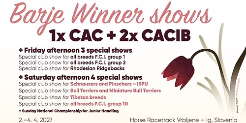 Barje winner dog shows 2027