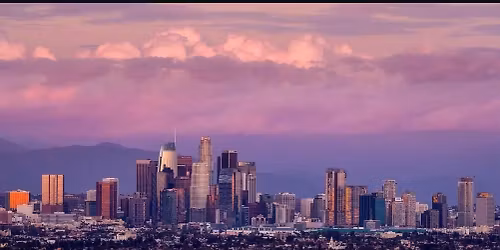 Los Angeles Skyline Beaver Supermoon
