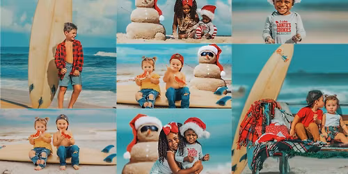 Surf\u2019s Up Santa | Christmas Mini Beach Photoshoots | Houston, TX