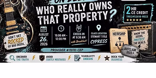2HR CE Realtor Class "The Dirt On Deeds: Who Really Owns That Property?"