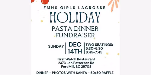 Holiday Penne Pasta Dinner Fundraiser for FMHS Girls Lacrosse