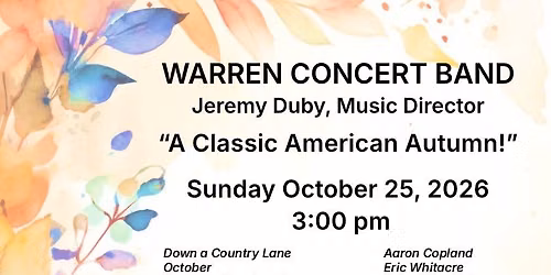 WCB Fall Concert - A Classic American Autumn