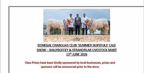 Summer Hopefuls Show Ballybofey & Stranorlar mart