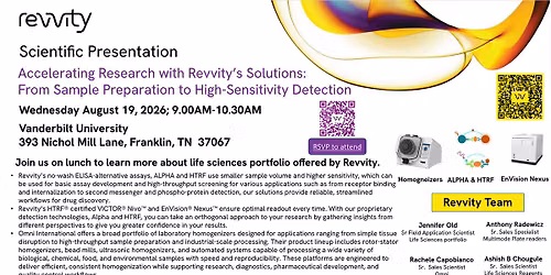 Scientific Presentation by Revvity at WCNDD Vanderbilt University