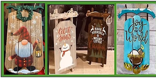 PAINT AND SIP AT AVIATOR BREW HUB           Christmas Sled