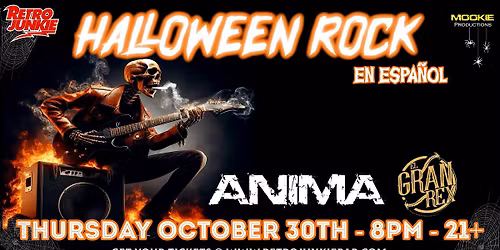 Halloween Rock en Espa\u00f1ol w\/ ANIMA... LIVE @ Retro Junkie!