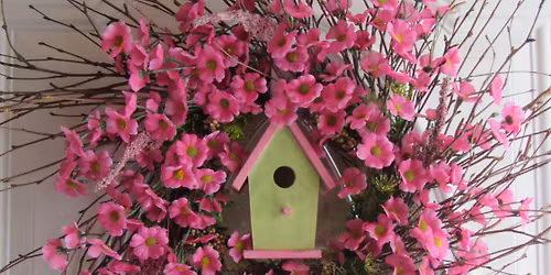 Birdhouse Flower Wreath Craft Class Workshop