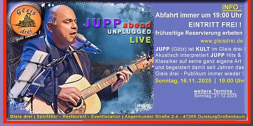 JUPP Abend | Das Kultevent bim Gleis drei\ud83c\udfa4