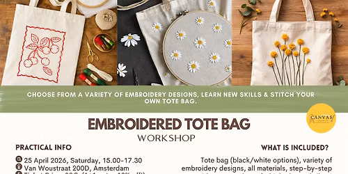 Embroidered Tote Bag Workshop