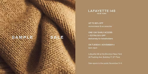 Lafayette 148 Sample Sale: One-Day Early Access + Extra 30% Off
