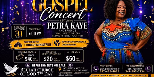 Night of Inspiration Gospel Concert with Petra Kaye & Friends