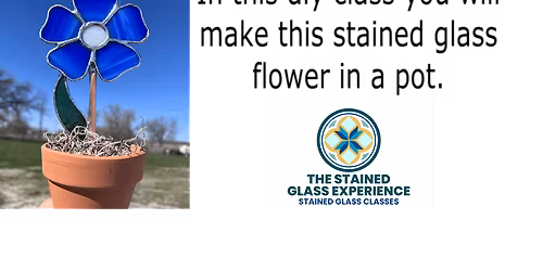 DIY stained glass flower with clay pot