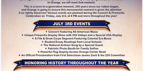 Town of Orange America 250 Celebration