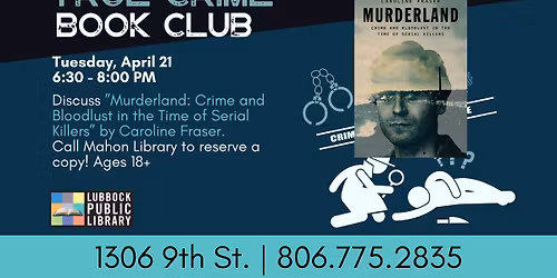 True Crime Book Club at Mahon Library