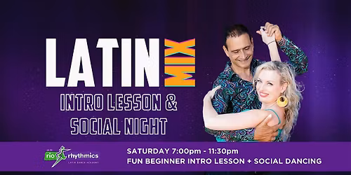 Latin Mix Saturday Night Social with Intro Lesson @ 7pm
