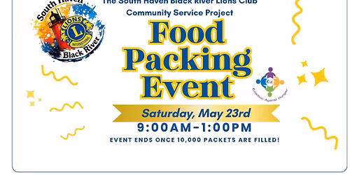 South Haven Black River Lions Club Food Packing Event