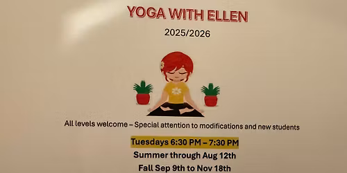 Yoga with Ellen at Tapley Memorial Hall