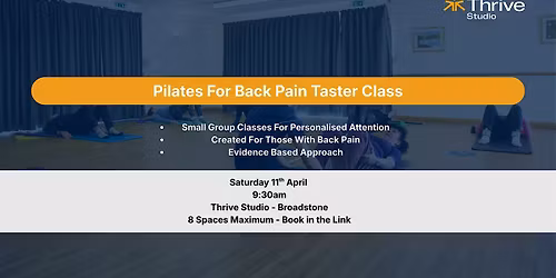 Pilates for Back Pain \u2013 Taster Class