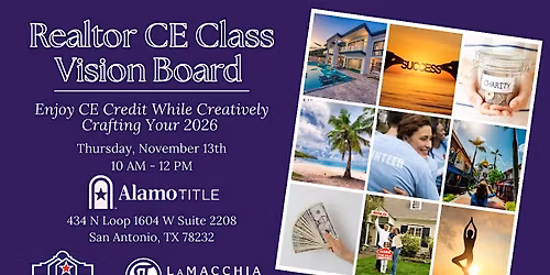 Realtor 2-HR CE Credit Vision Board Class