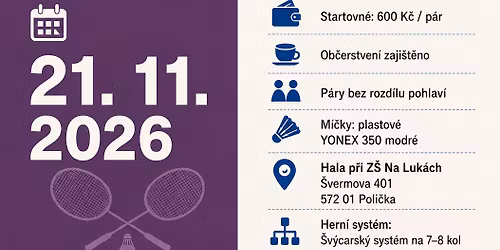 Amat\u00e9rsk\u00fd badmintonov\u00fd turnaj \u201cMemori\u00e1l Ji\u0159\u00edho Ehrenbergera\u201d