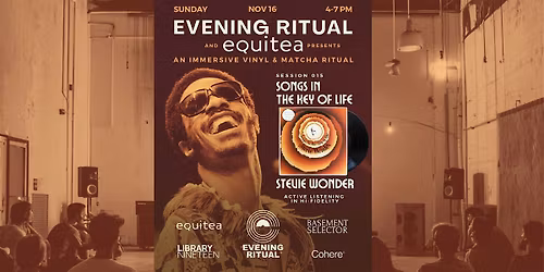 Stevie Wonder  - Evening Ritual - Matcha & Vinyl Listening Session