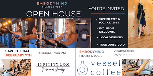 EmbodyMind Pilates & Yoga: OPEN HOUSE  \ud83c\udf89 