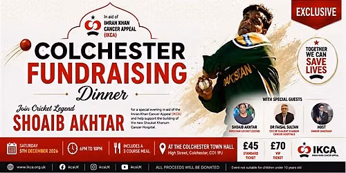 Imran Khan Cancer Appeal Fundraising Dinner \u2013 Colchester