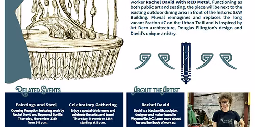 Ribbon Cutting and Unveiling of Fluvial bench at S+W Building