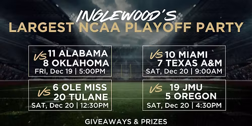 NCAA First Round Playoff Party at Tom's Watch Bar - Inglewood