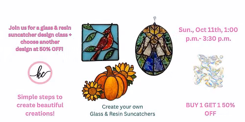 Glass & Resin Art at Casey K Creations, Sun., Oct 11th 1-3:30PM EST