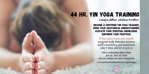 ONLINE - 44 Hour YIN YOGA Teacher Training