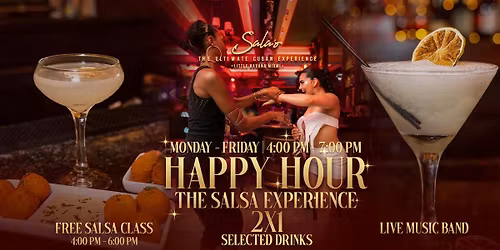 FREE SALSA CLASS & HAPPY HOUR IN LITTLE HAVANA MIAMI!