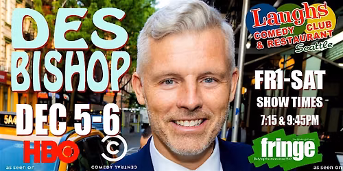 Comedian Des Bishop December 5th and 6th at Laughs Comedy- Seattle
