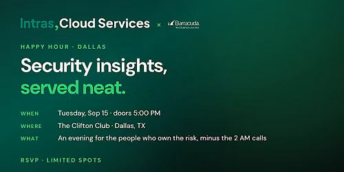 Security Insights, Served Neat. ICS x Barracuda Happy Hour