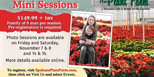 Poinsettia Photo Mini-Session- Friday, Nov 7th &Saturday, Nov 8th