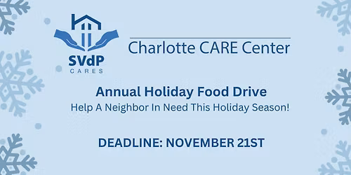 Charlotte CARE Center Holiday Food Drive