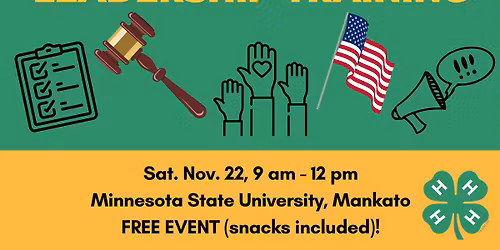 2025 Mankato Region 4-H Officer & Volunteer Leadership Training