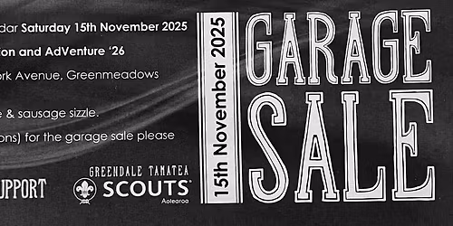 Greendale Tamatea Scouts - Venturers Section Garage Sale Fundraiser